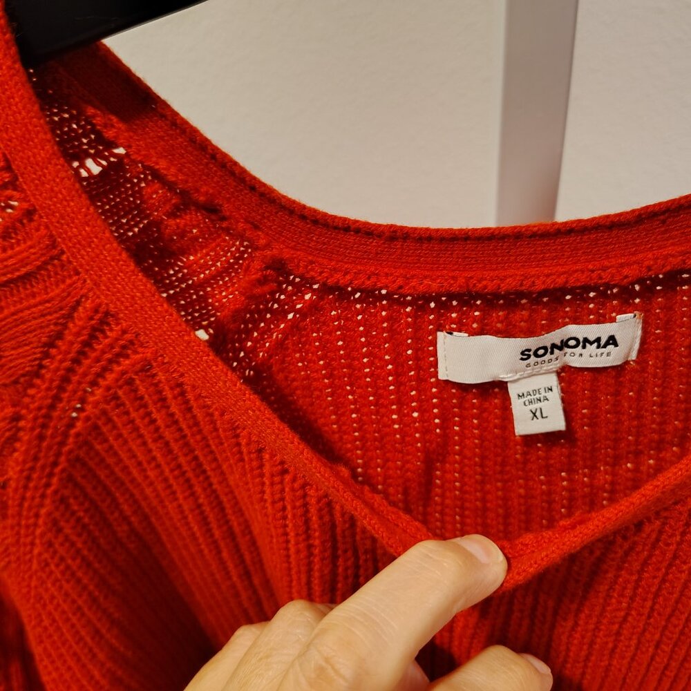 Sonoma Women's Red Sweater Size XL - Picture 6 of 11